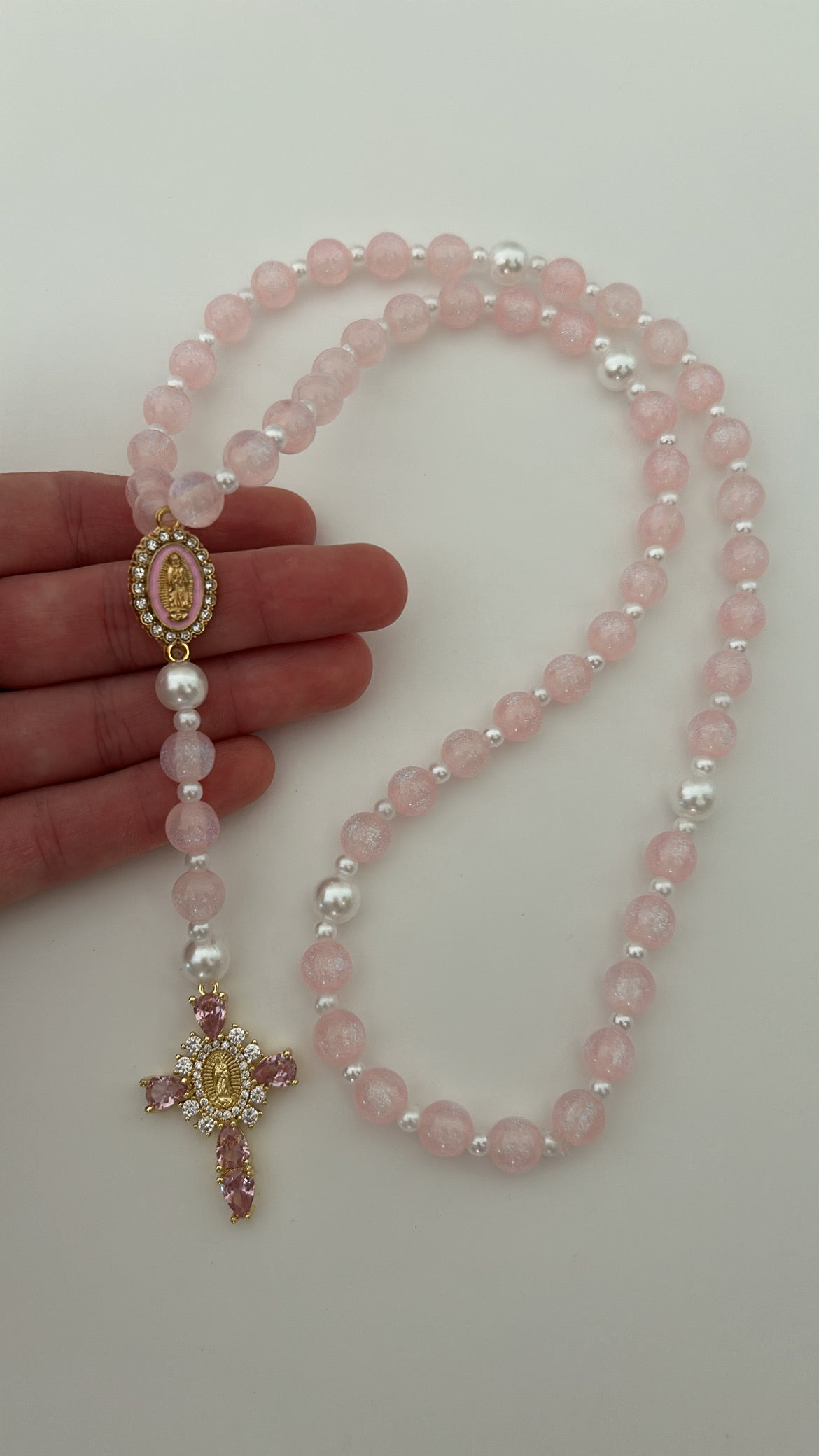 Chapelet Rose paillettée